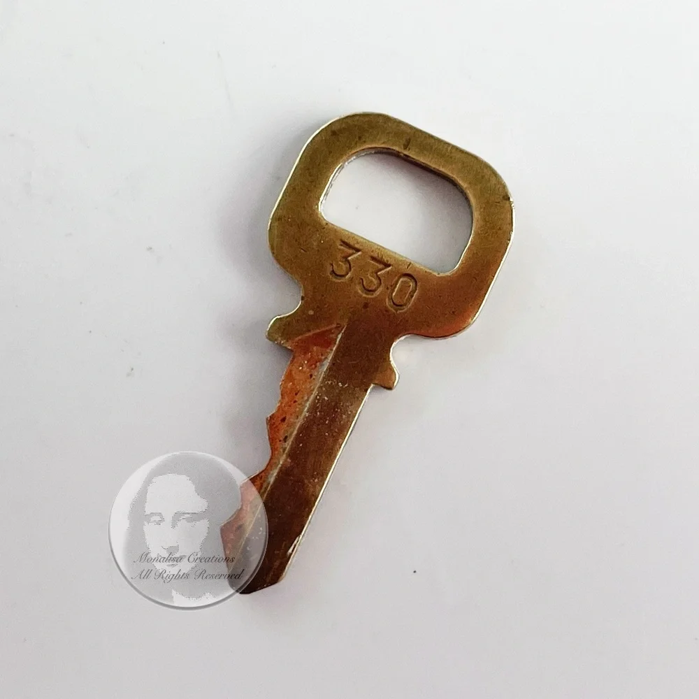 Vintage Louis Vuitton Lock & Key Small Brass Bag or Luggage Lock LV Logo